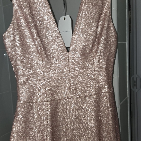 Dress the Population pink muted sequined dress sz m nwt - Picture 4 of 8
